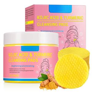 lot 3463 image: LOT OF TWO - Turmeric Kojic Acid Cleansing Pads - Turmeric Facial Cleansing Pads For Acne Firming Skin - Remove Excess Keratin Clean Pores 50PCS