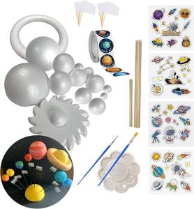 lot 3493 image: Solar System Model Kit for Crafts, Solar System Project Kit Include Foam Balls, Mixing Tray, Brushes, Sticks, Flags, Stickers (58 Pack Set)