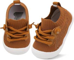 lot 3510 image: BARERUN Baby Shoes Baby First Walking Shoes Infant Sneakers Wide Toe Box Slip on Shoes Soft Sole Baby Boys Girls Crib Shoes Toddler Breathable Lightweight House Sock Shoes