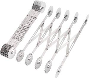 lot 3528 image: 10 Wheel Pastry Cutter, Stainless Steel Lattice Dough Cutter Double-Headed Cookie Dough Divider Heavy Duty Pasta Wheel Multi-Use Kitchen Utensil for Pizza Pies Waffles Cookies
