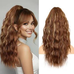 lot 3538 image: AliLeader 18 Inch Curly Ponytail Extension - Soft Wavy Pony Tails Hair Extensions,Claw Clip Ponytail Extension,Natural Short Hair Extensions Ponytail,Synthetic Hair Pieces for Women (12H24)