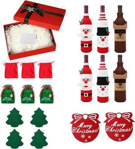 lot 3588 image: MOGARBRO 20pcs Womens Christmas Gifts for Adults Wife Mom Grandma Christmas Table Decorations Unique Gift Box With Wine Bags Santa Bag