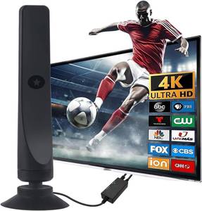 lot 3592 image: Tv Antenna Indoor for Local Channels Antenna for Smart Tv Without Cable para Digital Long Range 4k Used Basement Villa Apartment (Large)