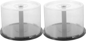 lot 3622 image: Angoily Cd Storage Bucket Set of 2 Portable Dvd Holder Organizer Clear Plastic Container for Media Protection Compact 5.47X5.47X3.14In Storage Case for Home Car