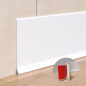 lot 3788 image: Peel and Stick Baseboard Trim, 4 Inch Rubber Baseboard Vinyl Wall Base, Flexible Baseboard Molding Trim, Adhesive Baseboard Trim Rubber Cove Base(20Ft, White)