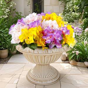lot 3806 image: 2 Boxes - 6 Bundles Outdoor Faux Flowers Realistic UV Resistant No Fade Artificial Silk Bougainvillea Flowers Bush Outside Decor for Front Porch Planter Patio Garden Home