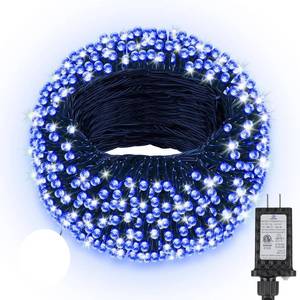 lot 3845 image: Extra Long 132ft Christmas Decorative Mini Lights, 400 LED Green Wire Fairy Starry String Lights Plug in, Timer & Memory & 8 Modes, for Indoor Outdoor Xmas Tree Wedding Party Decoration,Blue