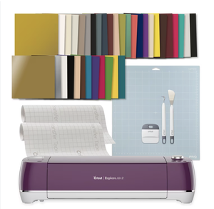 lot 3472 image: Cricut Explore Air 2 Smart Die-Cutting Machine  Vinyl Starter Kit, Boysenberry