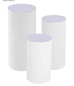 lot 4069 image: Cylinder Pedestal Stands Cylinder Stands for Party Decor,White Round Cylinder Stand Pedestal Display