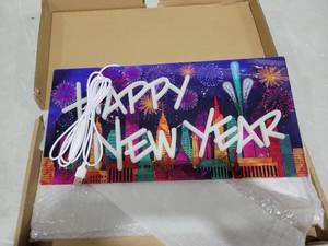 lot 4101 image: Happy New Year Neon Sign Light USB Powered LED