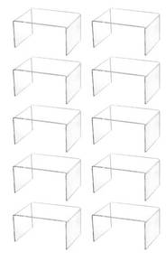 lot 4126 image: Hedume 10 Pack Clear Acrylic Display Risers, 4.4 x 3.2 x 2.2 Display Stand for Figures