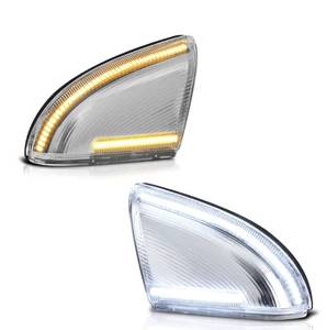 lot 4132 image: Switchback Full White & Amber LED Side Mirror Turn Signal Light Puddle Lamp Assembly For 2009-2018 Compatible with Dodge RAM 1500 2500 3500 Classic Pickup Truck, Driver & Passenger Side