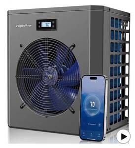 5000 Gallon Electric Pool Heater Pump 16000 BTU Pool Heaters for Above Ground Pools Swimming Pool Heat Pump WiFi Control Heat Or Cool Spa Heater Pump 120v - Retail $619