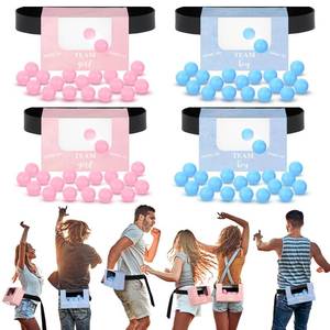 lot 4177 image: Lunmon 4 Sets Blue Pink Gneder Reveal Baby Shower Swing Shaking Balls Activity Set for Adult Novelty Twerk Includes 40 Balls, Ribbon & Cardboard Boxes Bridal Shower for Outdoors Indoors