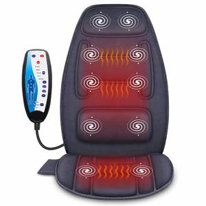 lot 4184 image: Snailax Massage Seat Cushion with Heat - Extra Memory Foam Support Pad in Neck and Lumbar,10 Vibration Massage Motors, 2 Heat Levels, Back Massager Chair Pad for Back