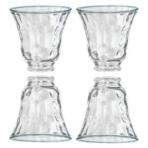 lot 4208 image: Anmire 4 Pack Clear Hammered Glass Shade, Bell Shaped Light Fixture Replacement Globe or Cover with 2-18-Inch Fitter for Ceiling Fan Light Chandelier Wall Sconce, G0014