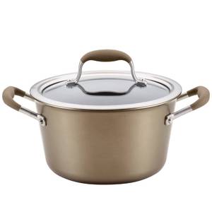 lot 4219 image: Anolon Advanced Home Hard-Anodized Nonstick Tapered Sauce PanSaucepot, 4.5-Quart (Bronze)