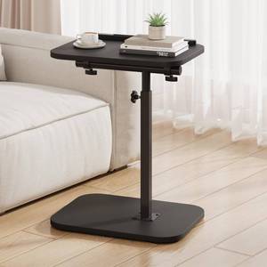 lot 4225 image: MYBEILEYI TV Tray Table, Adjustable Height, Flip-Top, Snack Side Table with 360° Swivel and 180° Tilt, C Shaped End Table for Couch, Sofa, Bed, Recliner, Black