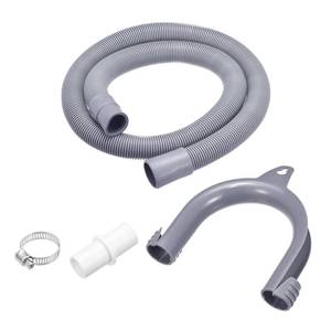 lot 4238 image: MECCANIXITY Washing Machine Drain Hose Extension Kits 3.28ft Gray for Washing Machine with Extension Adapter, U-Bend Hose Holder, 2 Clamps