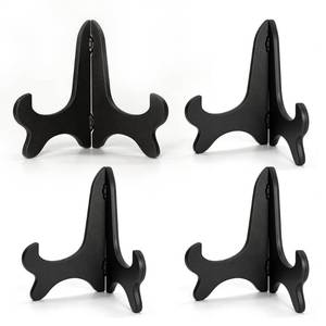 lot 4240 image: Artliving Black 6 Wood-Like Plastic Easels Plate Display Stands Picture Frame Stand Holder-Set of 4