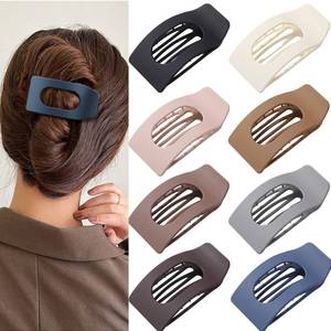 lot 4254 image: 8 Pack Flat Hair Clips for Women Large Matte Rectangle No-Slip Claw Clips, Strong Hold Square Hair Accessories for Thick &amp Thin Hair, Lay Flat Design for Work &amp Daily Styling