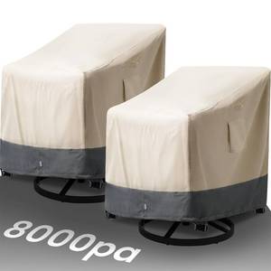 lot 4275 image: Extra Heavy Duty Patio Chair Covers Waterproof Up to 8000pa, 2 Pack Patio Furniture Covers for Outdoor Swivel Rocking Chair Adirondack Chairs, Outdoor Seat Cover with Air Vents, 33W x 35D x 38.5H