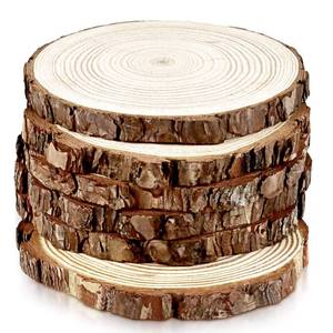 lot 4299 image: FSWCCK 6 Pack Nature Unfinished Round Wood Slices, 7-8 Inches Wooden Circle, Large Wood Slabs for Weddings Centerpieces Decor and DIY Painting Crafts