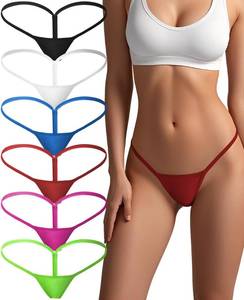 lot 4301 image: sosusu Cotton Underwear G-string Thong for Women Micro Sexy Ladies Panties Comfortable Stretch Low Rise 6 Pack (US, Alpha, Small, Regular, Regular, 6 Color Packs)