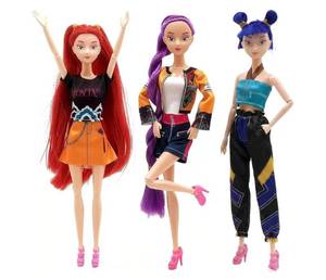 lot 4349 image: 3-Pack Demon Witch Figure Hunter Merch 11.5 Poseable Anime Action Doll Set