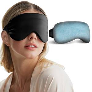lot 4361 image: Cooling Eye Mask for Dark Circles Puffiness - Fsa Eligible Items Hsa, Cold Compress for Puffy Eyes Migraines Headache Sleeping After Surgery, Gentle Weighted Travel Essentials Gel Ice Pack (Black)