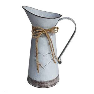 lot 4365 image: MISIXILE Rustic Metal Farmhouse Pitcher, Primitive Flower Vase Shabby Chic Vase for Home Decor -10.6(Misty Grey)