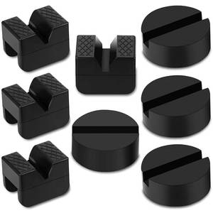 lot 4367 image: Upgrade 8 Pcs Universal Floor Jack Pad, 2 Types Jack Stand Pads Adapter with Anti-Slip Design, Premium Rubber Slotted Frame Rail Pinch Welds Protector, Strong Jack Stand Accessories for for Cars