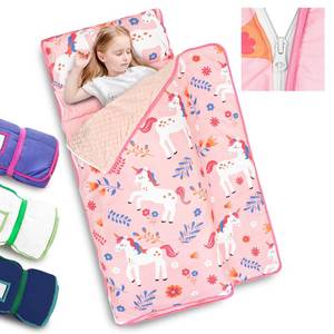 lot 4395 image: Primlect Toddler Nap Mat with Detachable Blanket and Removable Pillow, Kids Sleeping Bag 55x35 for Daycare Preschool Kindergarten, Toddler Sleeping Mat for Boys and Girls