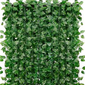 lot 4402 image: GreeneryVine 450 Feet 60 Pack Fake Greenery Hanging Garland, Artificial Ivy Leaf Plants, Vine Leaves, Flowers Foliage for Bedroom Garden Wall Decor