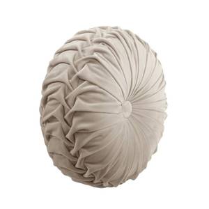 lot 4406 image: Lush Decor Round Pleated Soft Velvet Decorative Throw Pillow, 1 Count, 15 Diameter, Taupe - Neutral Plush Round Pillow, Seat Cushion, Decorative Pillows For Bed, Couch, Or Chair