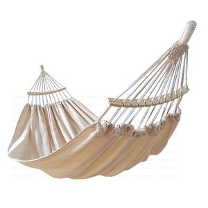 lot 4408 image: GOCAN Double Hammock 2 Person Extra Large 86inx59in Total Length 129in Load 500lb Canvas Cotton Hammock for Patio Porch Garden Backyard Lounging Outdoor and Lndoor with Removable Spreader Bar