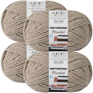 lot 4415 image: Knyteruna #6 Super Bulky Blanket Yarn for Crocheting - 4 Skeins(Each 10.5oz300g, 220yds201m), Chunky Chenille Thick Plush Big Soft Yarn for Crocheting Knitting Blankets, Khaki