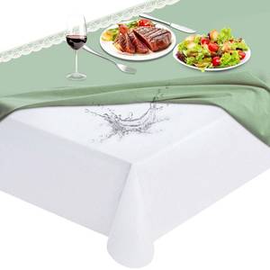 lot 4416 image: LotuFlor Table Protector Pad with Flannel Backing, Heavy-Duty Vinyl Table Padding Under Tablecloth, Waterproof, Heat Resistant, 72 x 54 inches, Rectangular