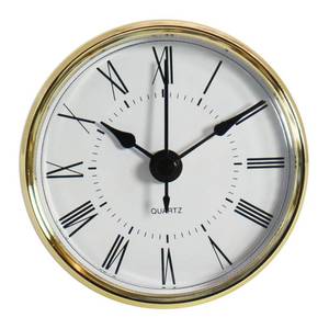 lot 4420 image: BaoFufc 2.76 Inch 70 Mm Round Quartz Clock Insert, Golden Trim Roman Numeral, Quartz Movement, Suitable for Kitchen, Home, Bedroom, Office, 2 34 Inch