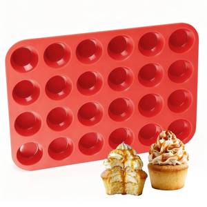 lot 4434 image: CAKETIME Silicone Muffin Pan Mini 24 Cups Cupcake Pan, Nonstick Food Grade Silicone Mold Baking Pan 1 Pack