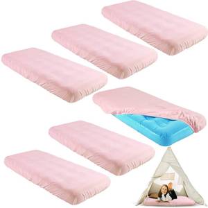 lot 4442 image: Breling Kids Air Mattress Fitted Sheets Compatible with Intex Cozy Kidz (Sheet Only) Toddler Inflatable Mattress Sheets for Kids Sleepover Party Travel Camping Airbed(Pink,6 Pcs)