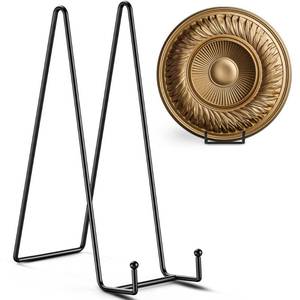lot 4447 image: TR-LIFE 12 Inch Plate Stands for Large Heavy Duty Display - Metal Picture Frame Holder Stand  Table Top Easels for Decorative Platter, Book, Plaque, Photo (2 Pack)