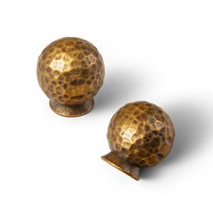 lot 4456 image: Deuschwer 6 Pack Antique Brass Cabinet Knobs, Vintage Hammered Ball Drawer Pulls, Solid Zinc Alloy Round Textured Hardware for Kitchen Cupboard, Dresser, Wardrobe Restoration