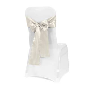lot 4463 image: Obstal 10 PCS Satin Chair Sashes Bows for Wedding Reception- Universal Chair Cover Back Tie Supplies for Banquet, Party, Hotel Event Decorations