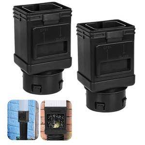 lot 4476 image: JXLXYY (2 Packs) Downspout Leaf Filter Downspout Cleanout,Leaf Removers, Gutter Downspout Protection,Downspout Diverter,Fits 2X3 and 3X4 Drainpipe- Black