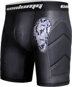 lot 4484 image: COOLOMG Adult Mens Padded Sliding Shorts with Soft Protective Cup for Baseball Football Lacrosse Black XXL