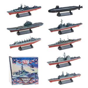 lot 4495 image: INGWETECH 8 Pcs Warship Model Set - Battleship, Aircraft Carrier, Submarine, Cruiser & Aegis Destroyer - DIY Assembly and Painting Kit for Collectors & Hobbyists