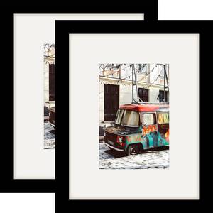 lot 4496 image: Picture Frames 8x10 Black Nature Solid Wood 2 Pack for Wall Mount and Tabletop Display