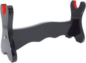 lot 4504 image: CNLQ Velvet Padded Sword Stand Felt Protect Display Holder Samurai Sword Katana Wakizashi Tanto Holder