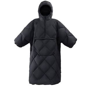 lot 4506 image: ATEPA Wearable Sleeping Bag, Recycled Insulated Water-Resistant Camping Blanket Poncho, Ultralight Packable Hooded Stadium Blanket for Outdoor Sports Fishing Backpacking Hiking Cold Weather, Black